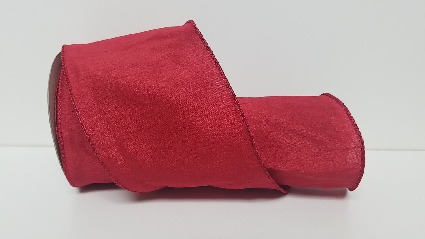 4" Anisha Red Wired Ribbon