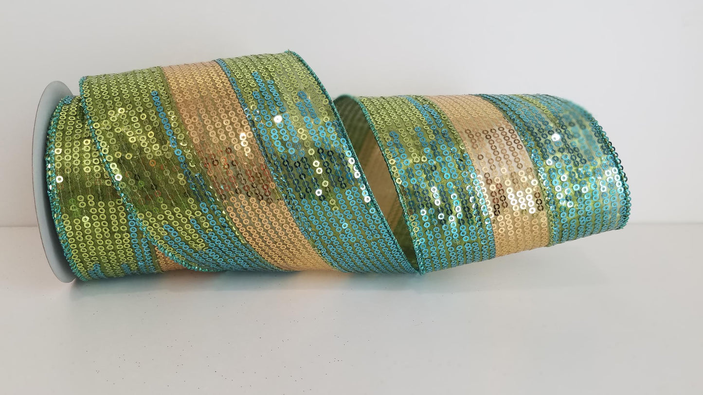 4" Anya Sequined Wired Ribbon