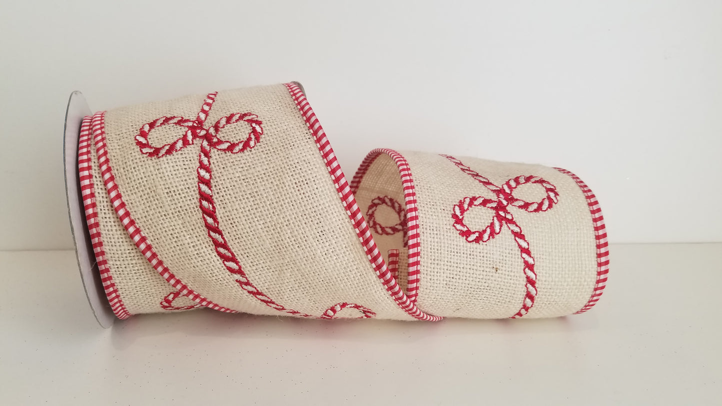 4" Candy Rope Wired Ribbon