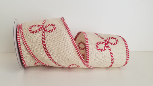 4" Candy Rope Wired Ribbon