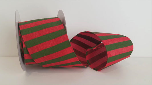 2.5" Holiday Stripe Wired Ribbon