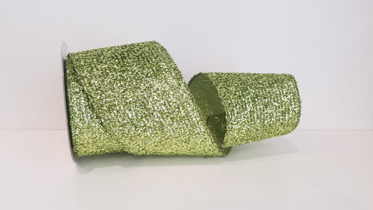 4" Jazz Era Glittery Wired Ribbon - Citrus