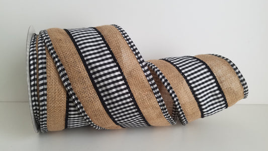 4" Checkered Wired Ribbon