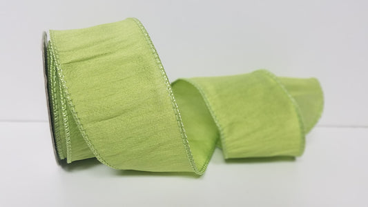 2.5" Anisha Clean Green Wired Ribbon