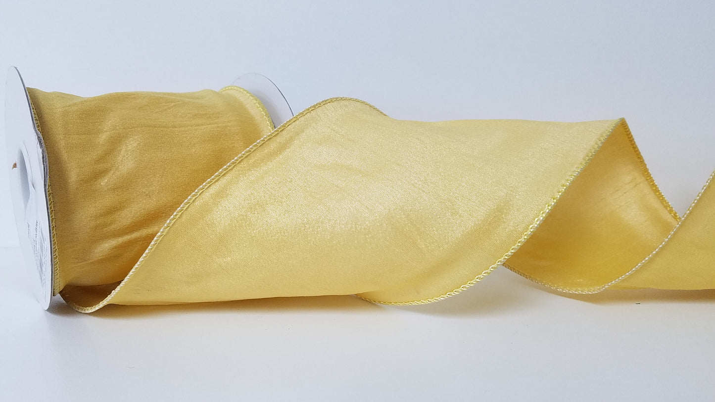 4" Anisha Soft Gold Wired Ribbon