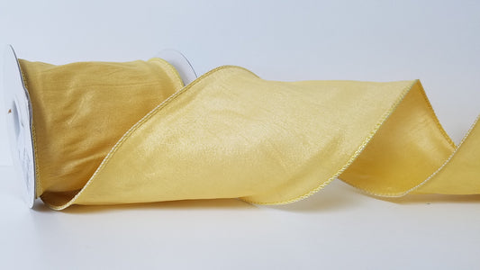 4" Anisha Soft Gold Wired Ribbon