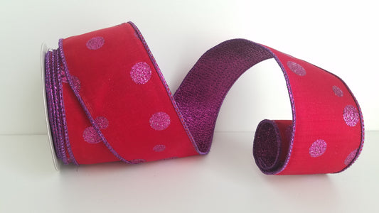 2.5" Bubbles Red/Purple Wired Ribbon