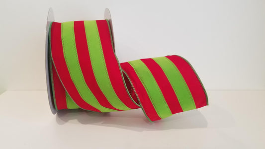 4" Fairbanks Wired Ribbon - Red/Green