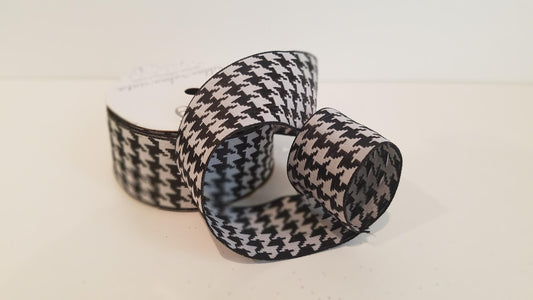 1.5" Houndstooth Wired Ribbon