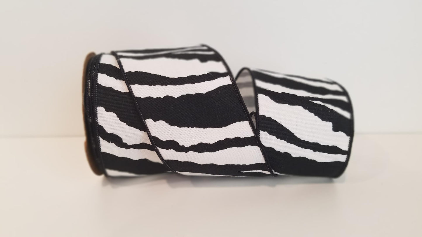 2.5" Zebra Zeal Wired Ribbon